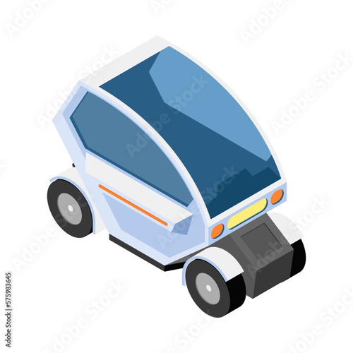 Electric Cart Isometric Composition