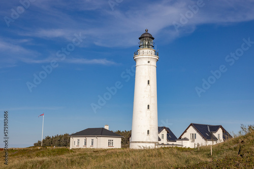 Hirtshals lighthouse . It was built in 1863 in a late classicist style with N.S. Nebelong as architect and C.F. Rough as an engineer.Denmark,Scandinavia,Europe © Gunnar E Nilsen