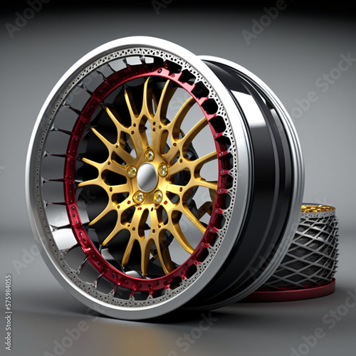 Sports wheels made of gold and silver with precious stones