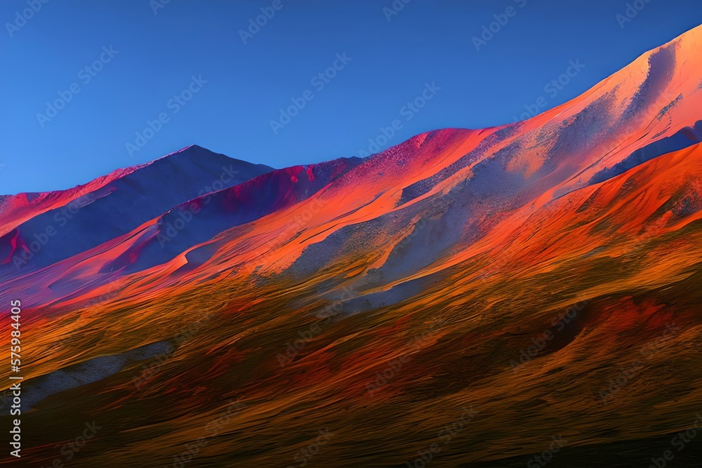 Colorful decorative abstract mountain wallpaper background. Generative AI
