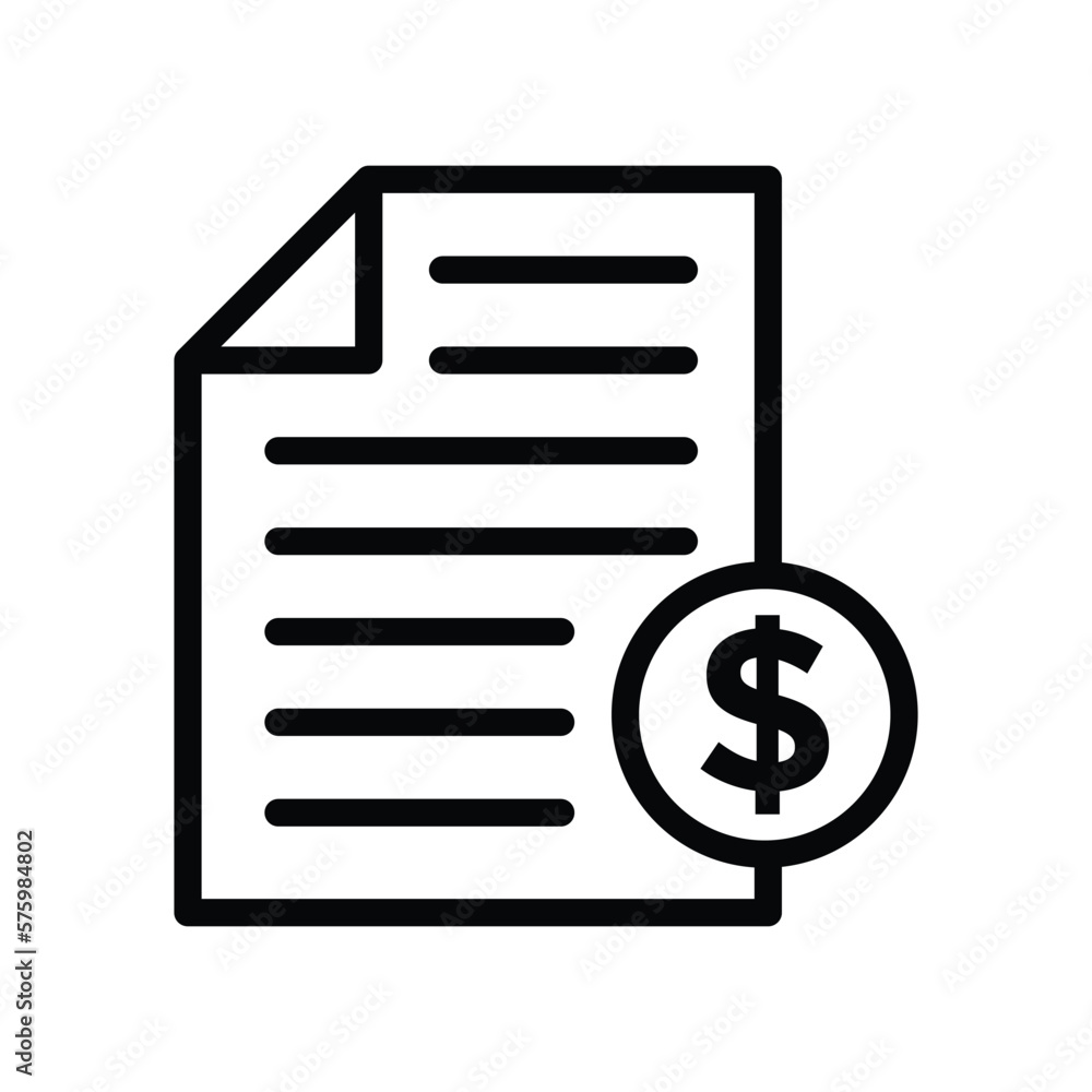 Bill icon vector design template Bill icon vector design template
