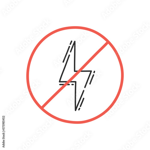 Free Download No flash icon. Electric sign. Hand drawing design style. Vector. - GFXLoad