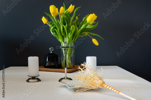 sprinkler and holy water on a wedding blessing photo