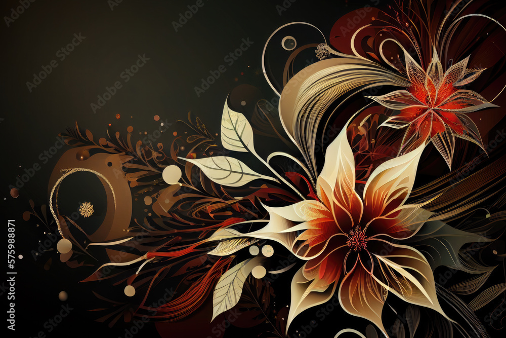 abstract floral background created with Generative AI technology abstract floral background created with Generative AI technology