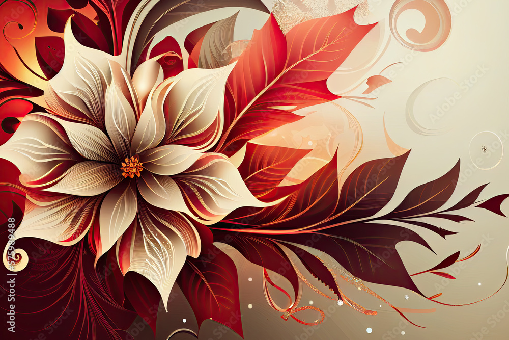 abstract floral background created with Generative AI technology