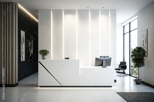 reception desk in a modern office interior