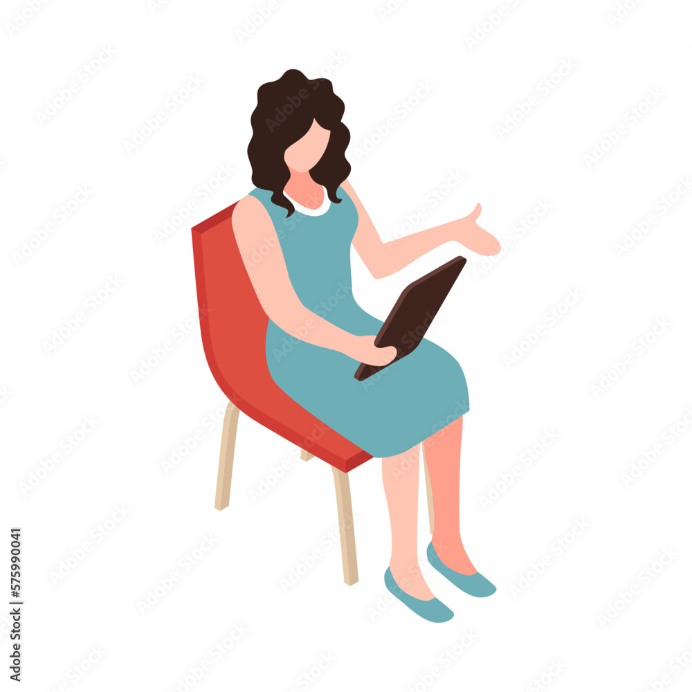 Depression Psychologist Isometric Composition Depression Psychologist Isometric Composition
