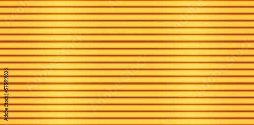 Golden yellow line seamless pattern metal wall. Gold striped siding texture. Glossy metallic fence surface