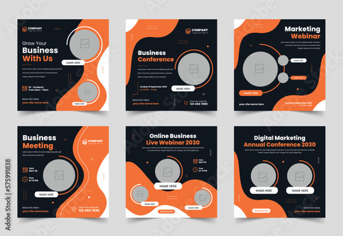 Business webinar social media post template, Webinar Social Media Post, Event banner