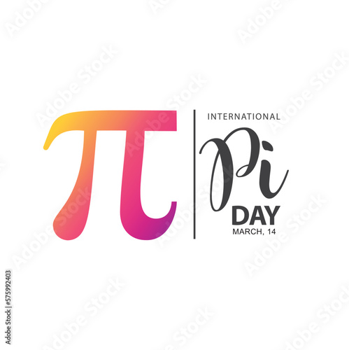 National Pi Day, March 14 - sticker, vector.