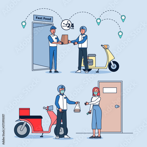 Online delivery, ordering service and delivery straight to your hand quickly.