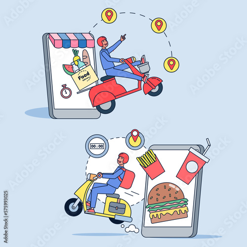 Online delivery, ordering service and delivery straight to your hand quickly.