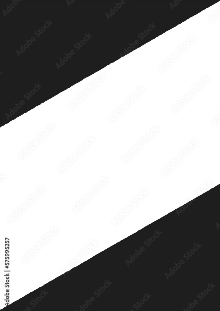 対角線上に配置した手描きの三角形 - ブラックの使いやすいシンプルな背景･フレーム - 縦･A4比率
