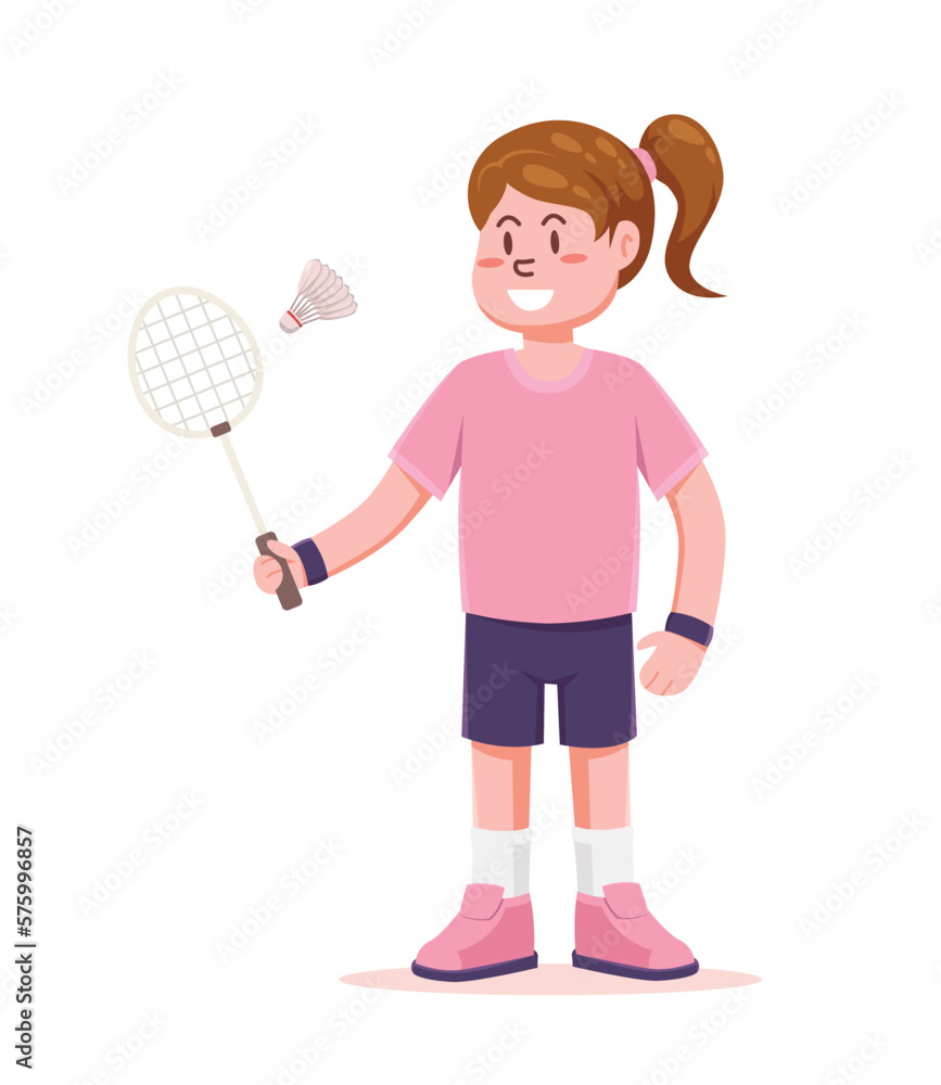 people holding a racket. athlete play badminton vector illustration
people holding a racket. athlete play badminton vector illustration