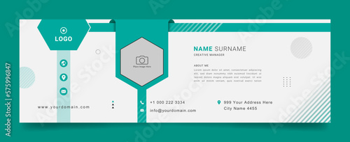 professional email signature with an author photo place modern and minimal layout with white background