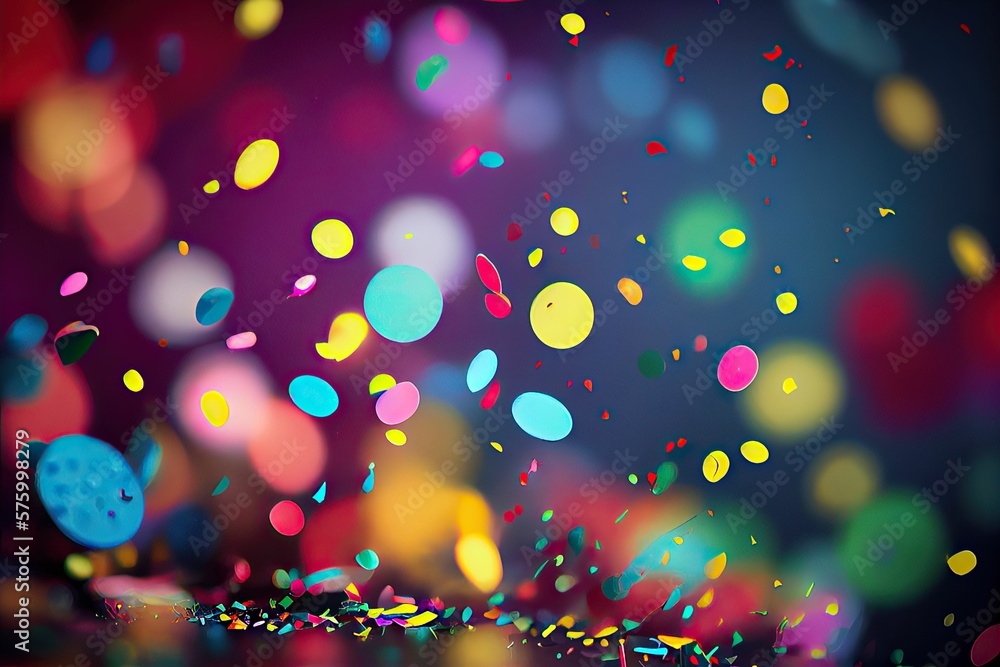 falling colorful confetti in the party ,generative ai content by Midjourney