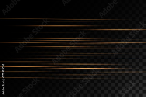 Wallpaper Mural Set of golden lines, laser beams, bright light beams with sparkles and dust on a transparent background. vector illustration Torontodigital.ca