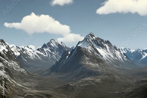 beautiful mountain range isolated on white background. Generative AI