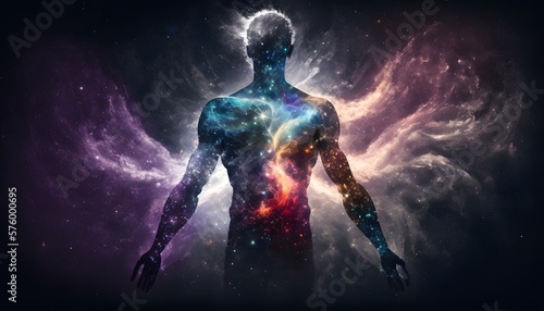 Astral body in the middle of a galaxy - AI Generated © MagicArt