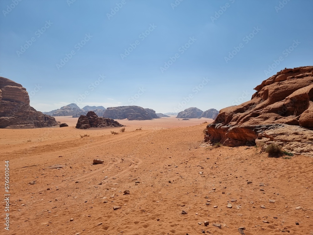 Wadi Rum, Jordan - February 24th 2023: Desert