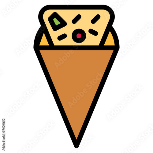crepe filled outline icon style