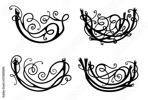 Set icons Birds Nest for a logo