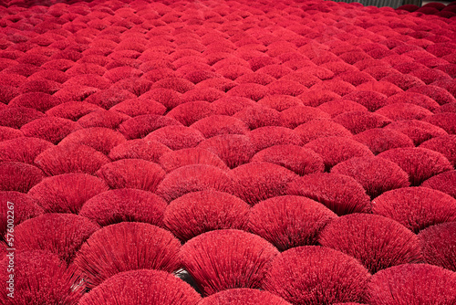 Vietnam's incense in factory prepares for drying outdoor in Hanoi, Vietnam