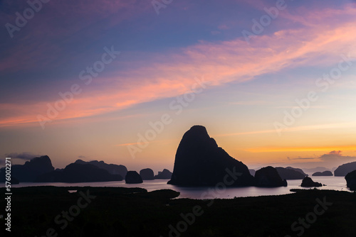 samet nang she  seascape and mountain landscape