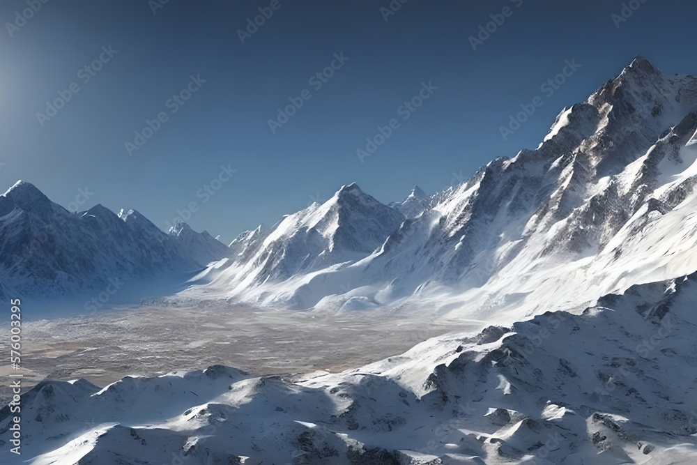 Mountain Range Landscape. Generative AI