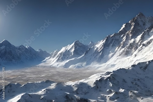 Mountain Range Landscape. Generative AI © Pixel Matrix