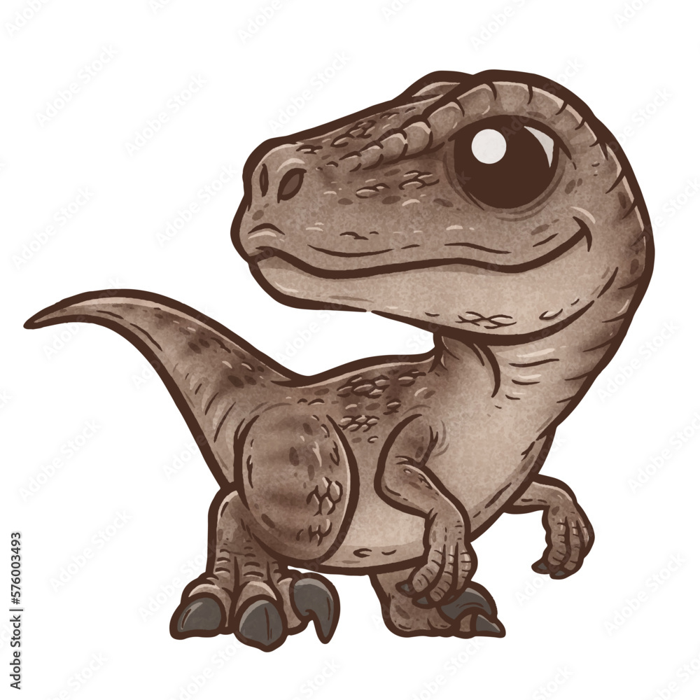 Vector illustration of Cartoon dinosaur, Velociraptor Stock Vector