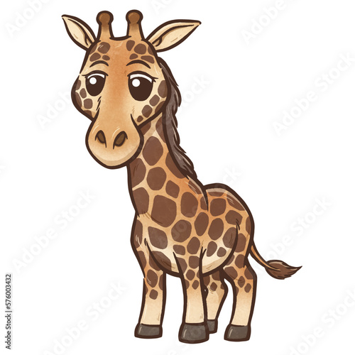 Vector illustration of cartoon giraffe 