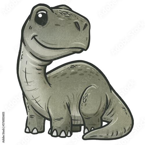 Vector illustration of Cartoon dinosaur, Brontosaurus