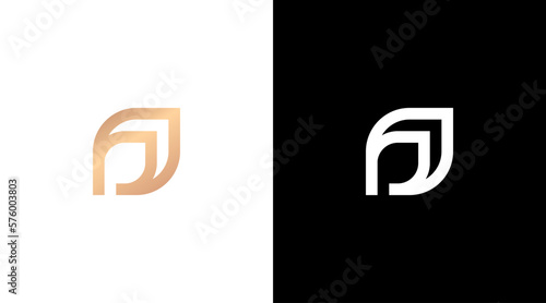Letter p logo initial golden leaf monogram vector style Design template