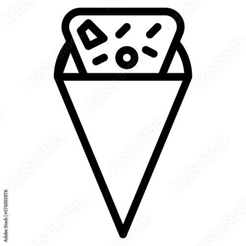 crepe line icon style