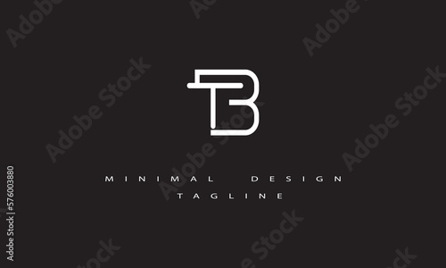 BT or TB Minimal Logo Design Vector Art Illustration
