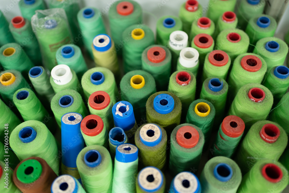 Fototapeta premium Colorful bobbins in the atelier
