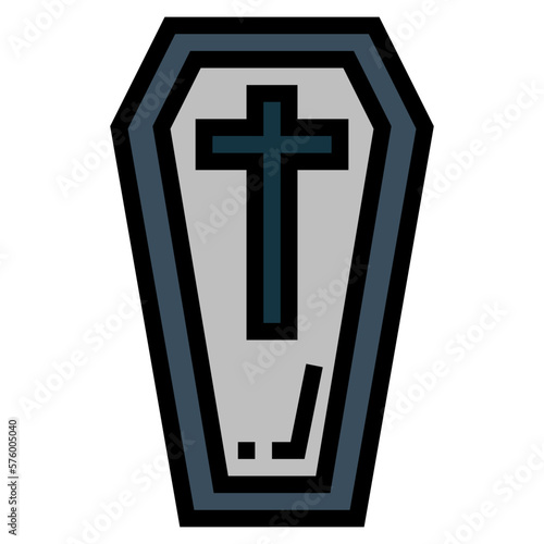 coffin filled outline icon style