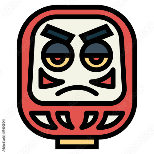 daruma filled outline icon style