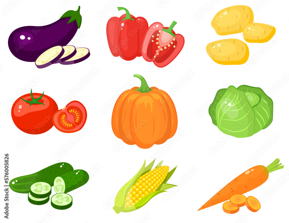 A large mega set of vegetables and fruits in a juicy cartoon style. The concept of healthy food and products. A bright element for your design. A large mega set of vegetables and fruits in a juicy cartoon style. The concept of healthy food and products. A bright element for your design.