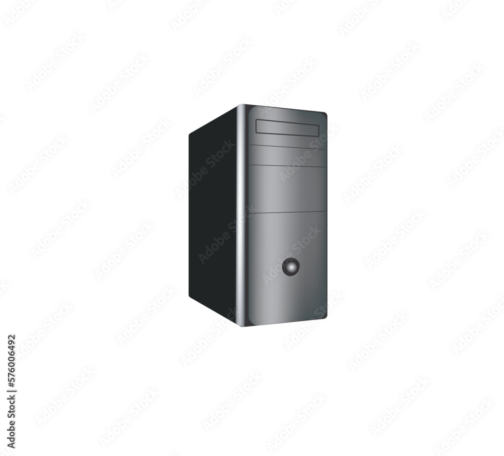 Black desktop computer. vector illustration Black desktop computer. vector illustration