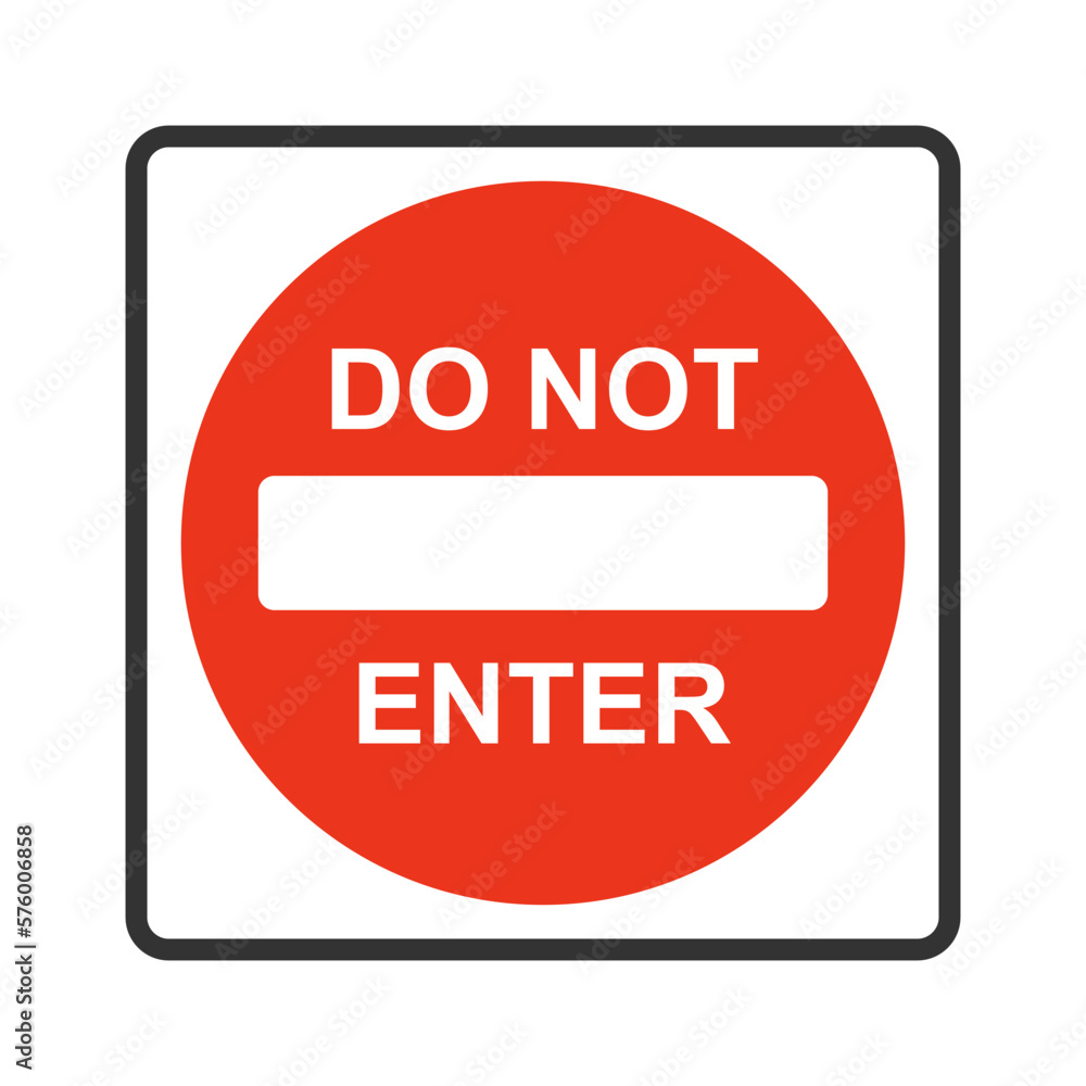 Do not enter road sign on white background. Forbidden entrance symbol. Traffic, caution, brick, trespassing. Flat and colored style. Flat design. Vector illustration. Do not enter road sign on white background. Forbidden entrance symbol. Traffic, caution, brick, trespassing. Flat and colored style. Flat design. Vector illustration.