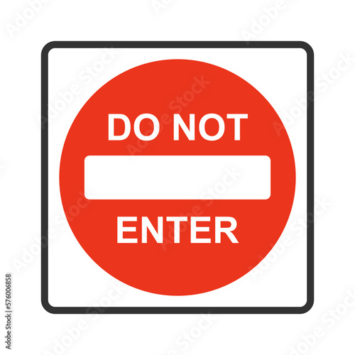 Do not enter road sign on white background. Forbidden entrance symbol. Traffic, caution, brick, trespassing. Flat and colored style. Flat design. Vector illustration.
