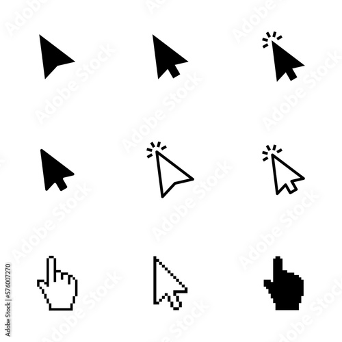 mouse cursor icon with multiple options, which can be edited
