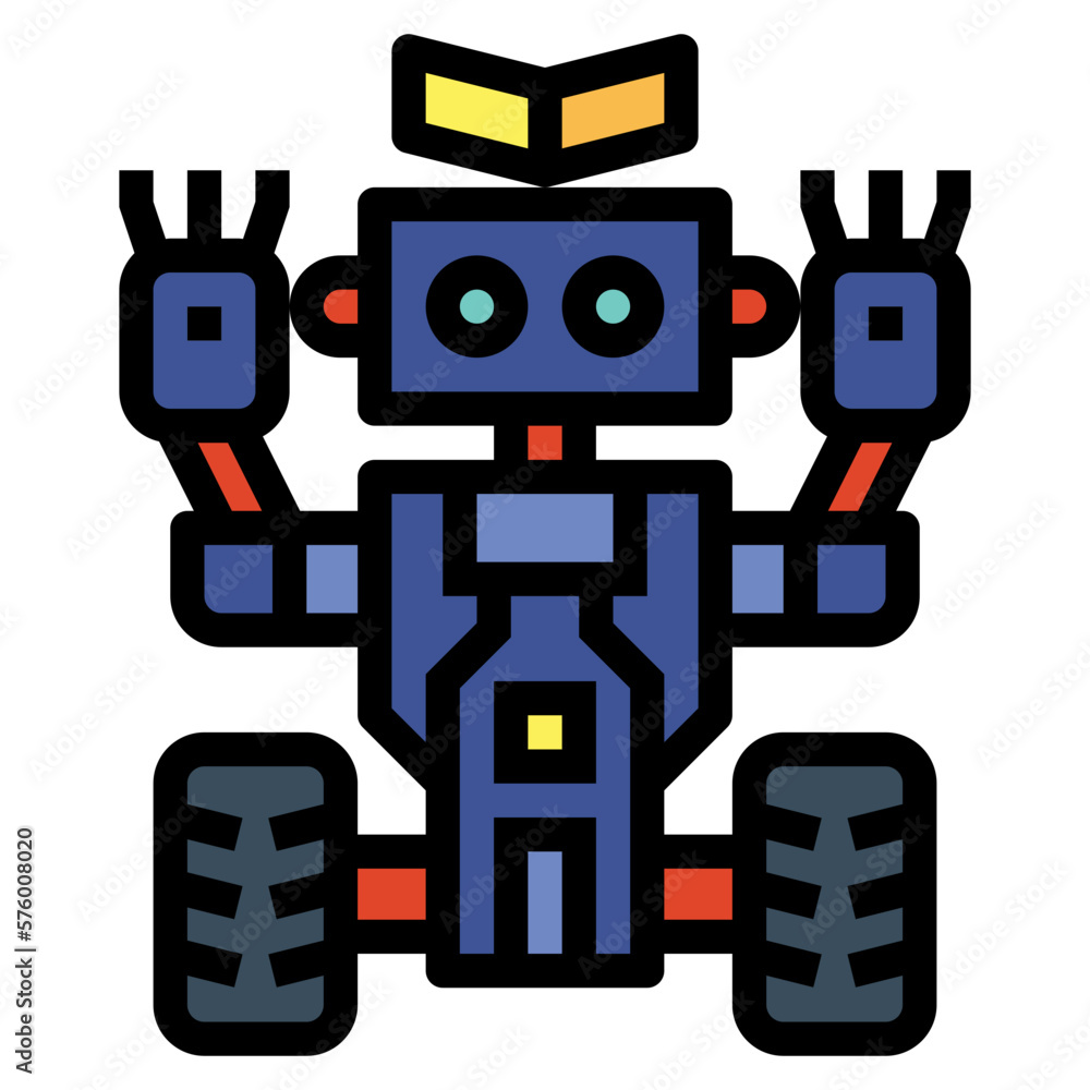robot filled outline icon style robot filled outline icon style