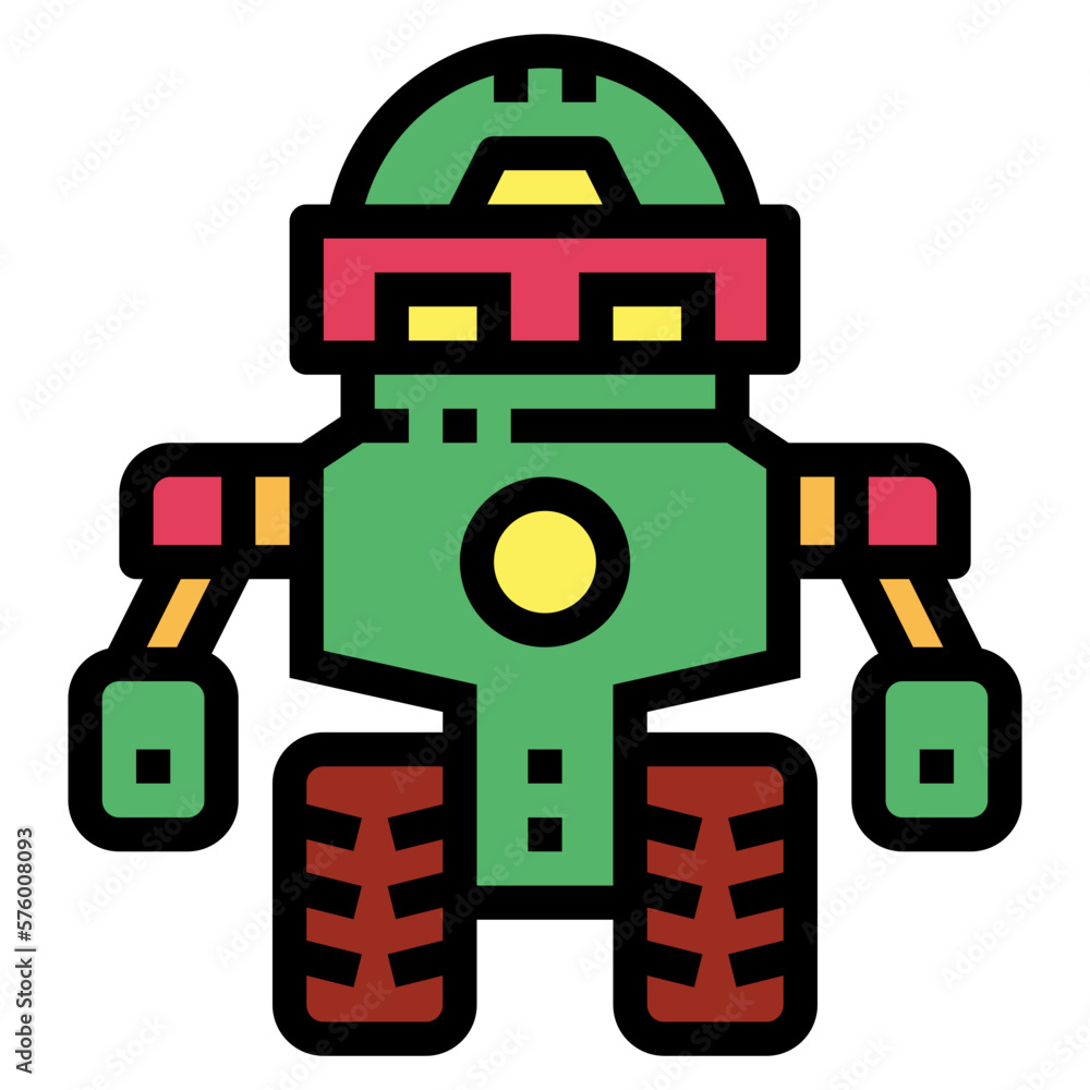 Fototapeta premium robot filled outline icon style
