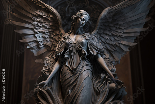 Obraz na płótnie Fallen Angel. statue of angel. digital ai art