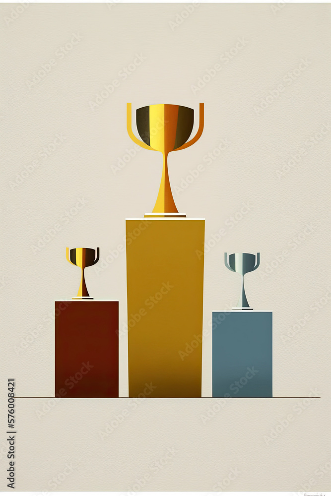 ai generated illustration of retro styled trophy ai generated illustration of retro styled trophy