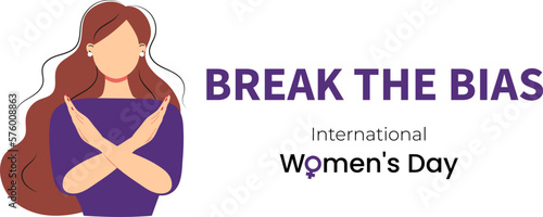 Break The Bias women's day 2023 concept. Celebrate women's achievement. Vector