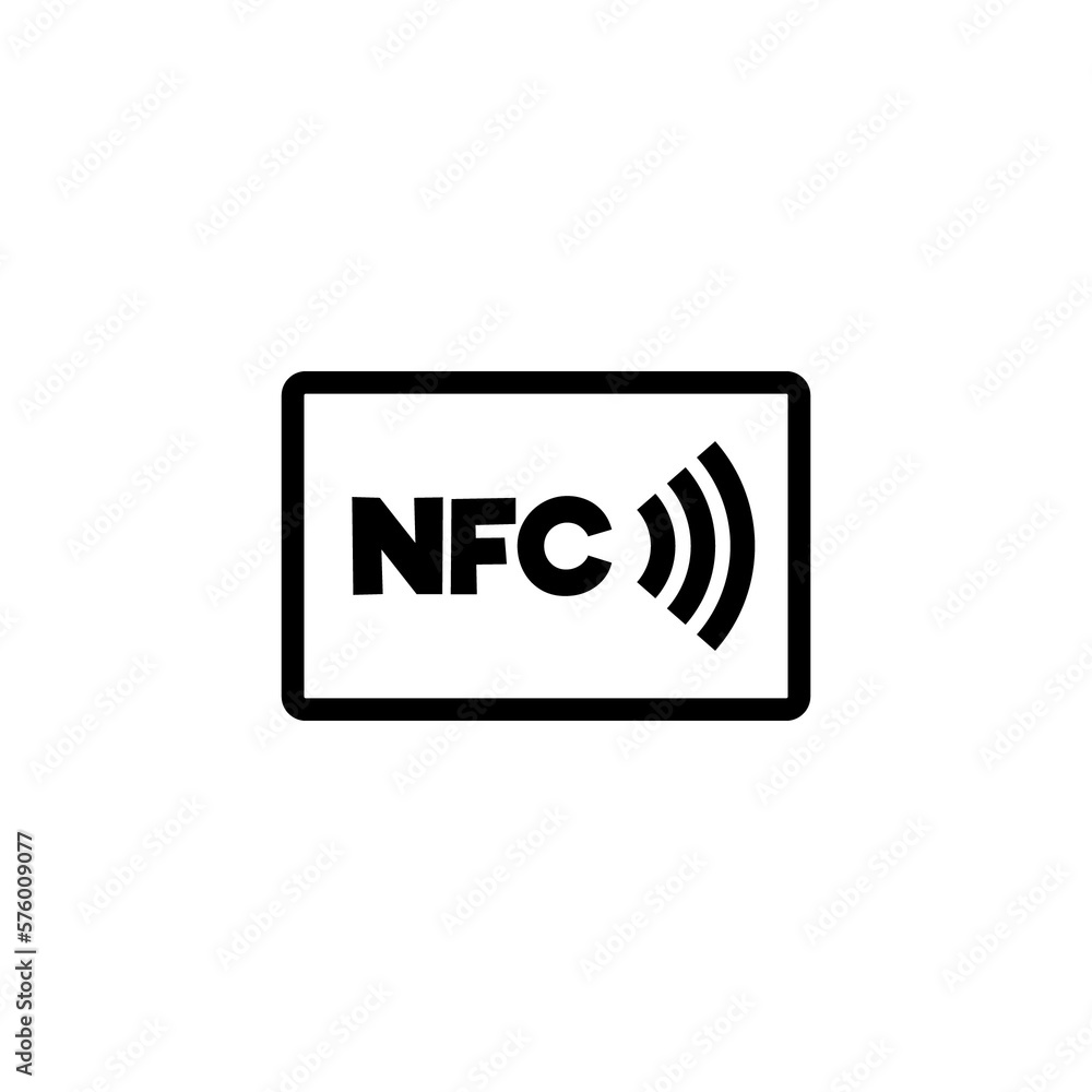 NFC icon or signboard of wireless payment system vector illustration isolated. NFC icon or signboard of wireless payment system vector illustration isolated.